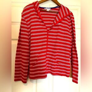 Dockers, striped hoodie, zip up, pockets, size medium, excellent condition